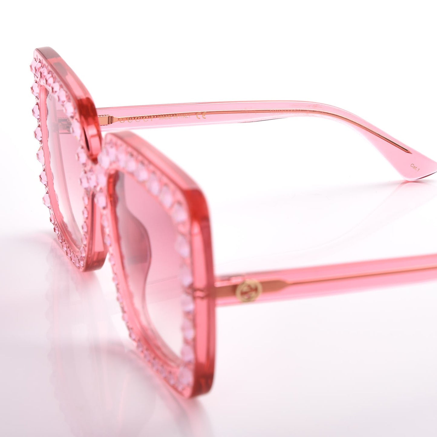 Acetate Crystal Oversize Sunglasses GG0148S Pink