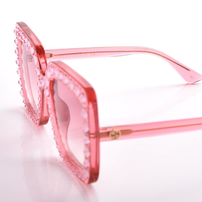 Gucci Acetate Crystal Oversize Sunglasses GG0148S Pink 5 of 10