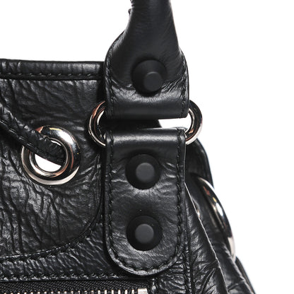 Balenciaga Matte Goatskin Rubber Covered Classic Hardware Mini Pompon Black 8 of 14