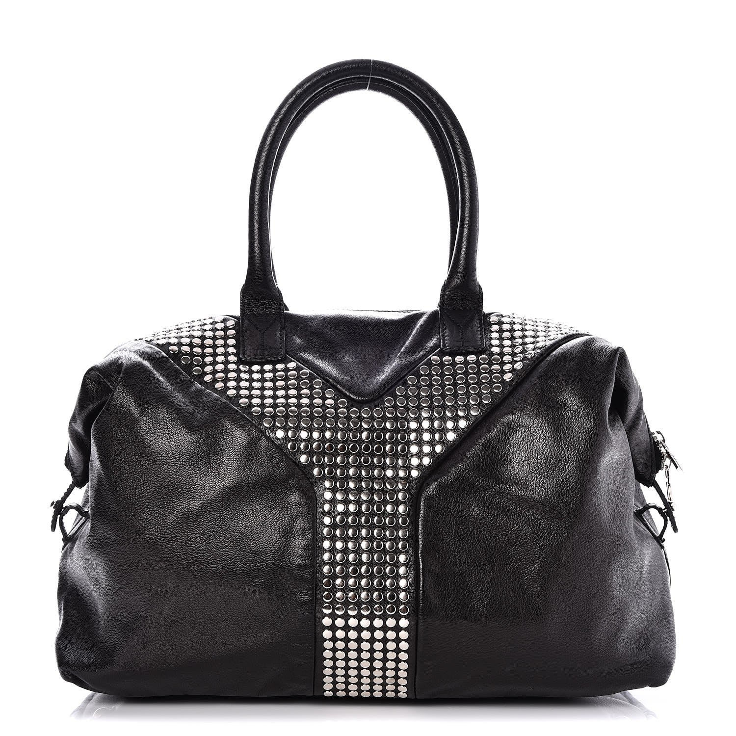 Saint Laurent Chevre Large Rock Stud Easy Y Black 1 of 8