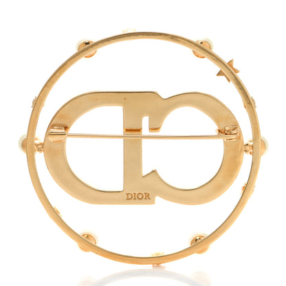Christian Dior Crystal Pearl Clair D Lune Brooch Gold 3 of 4