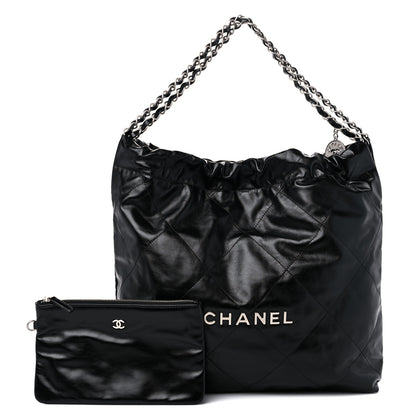 Chanel Shiny Calfskin Quilted Chanel 22 Black 1 of 10