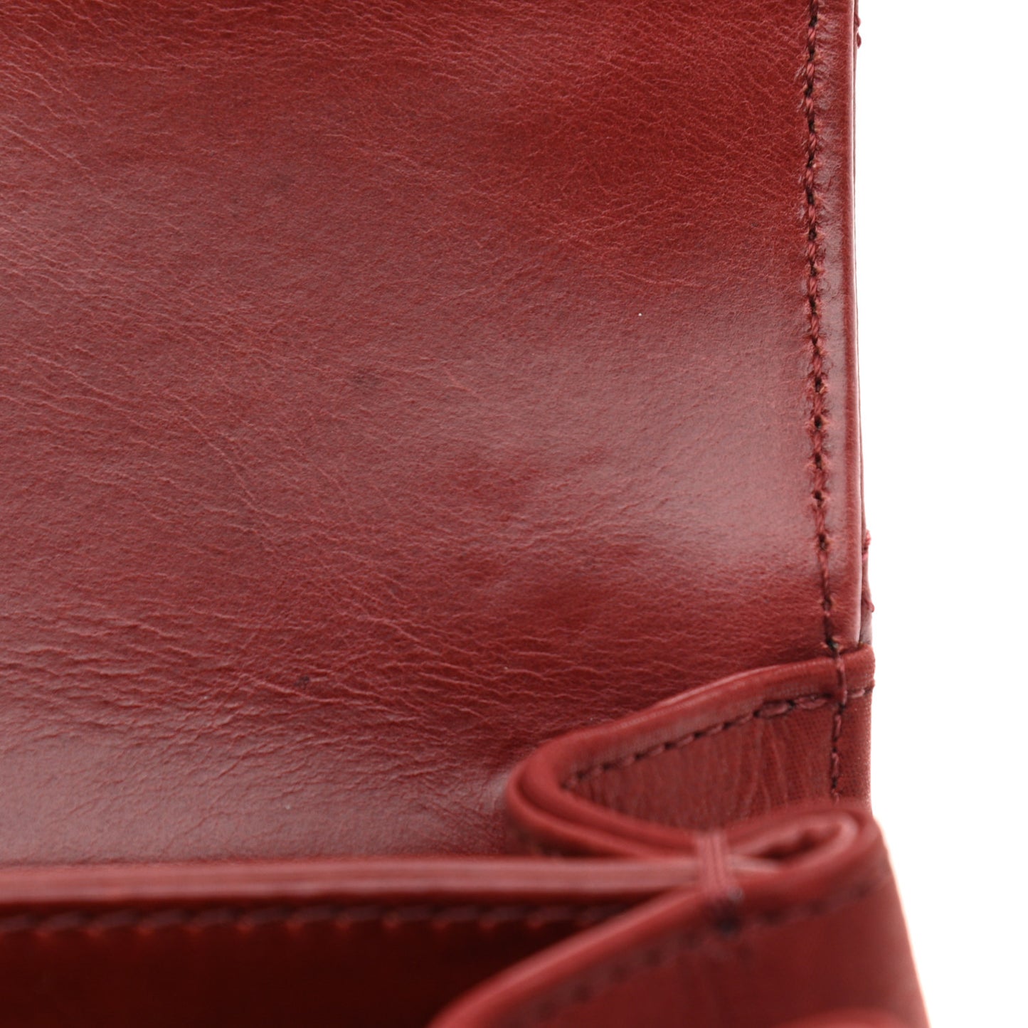 Iridescent Calfskin Quilted Small Straight Lined Flap Red