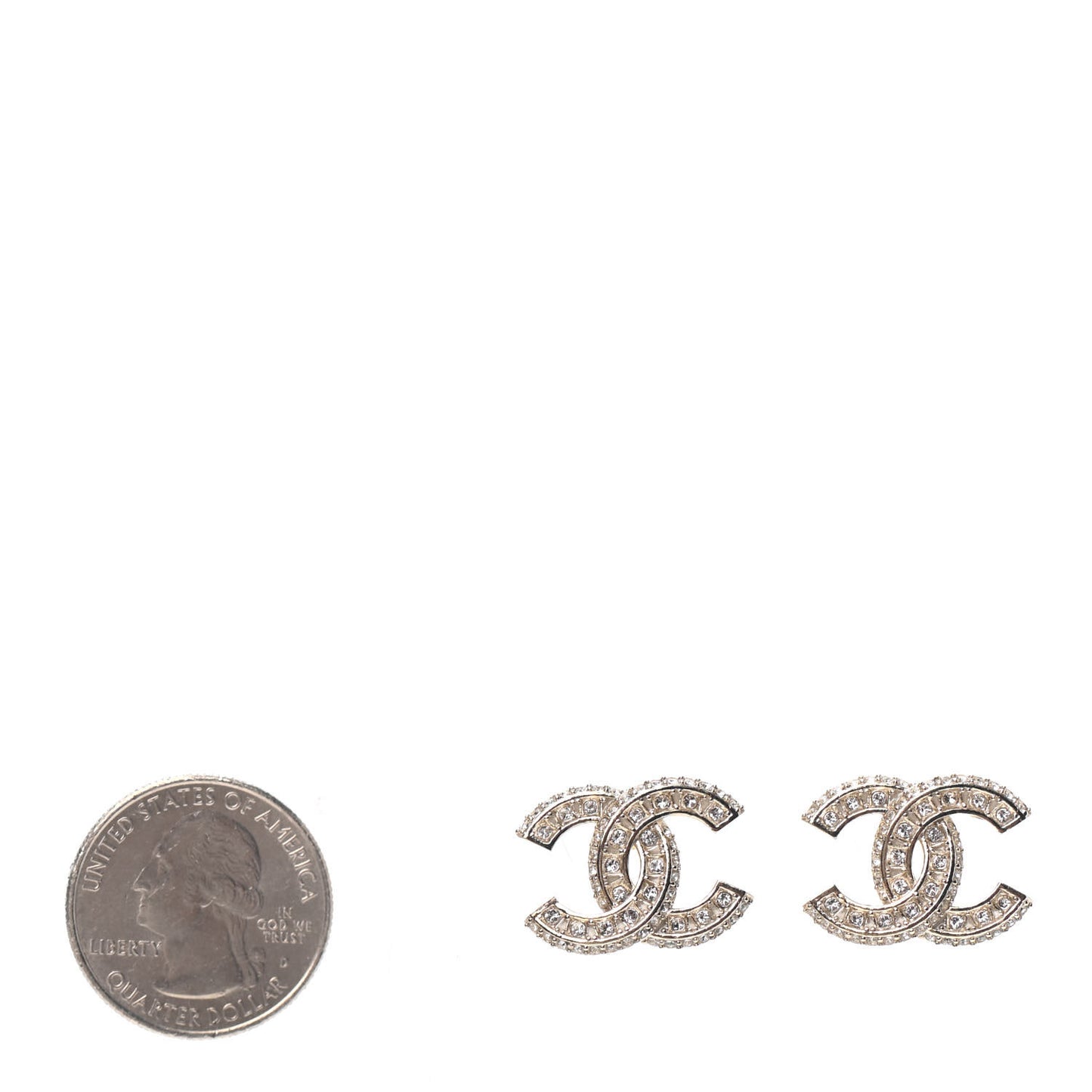 Crystal Timeless CC Earrings Light Gold