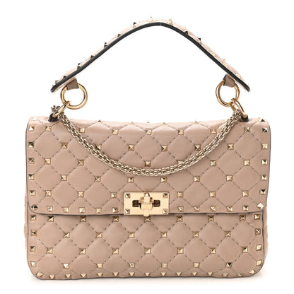 Valentino Garavani Lambskin Medium Rockstud Spike Shoulder Bag Poudre 1 of 7