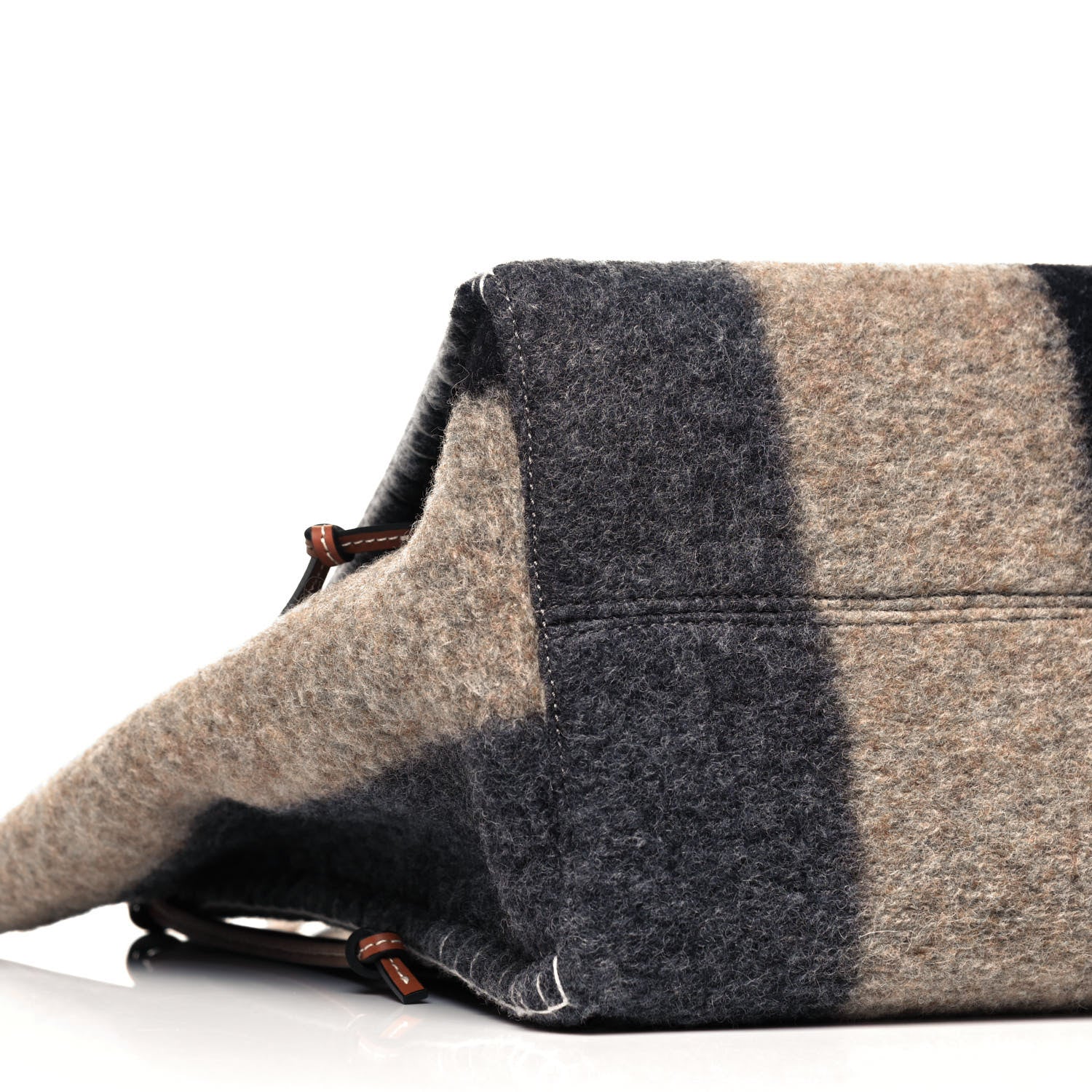 Loewe Wool Stripes Cushion Tote Grey Black 5 of 9