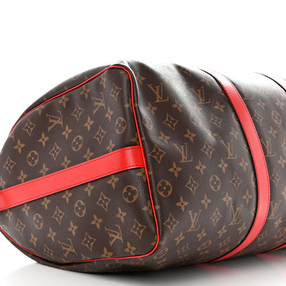 Louis Vuitton Calfskin Monogram Keepall Bandouliere 50 Coquelicot 7 of 8