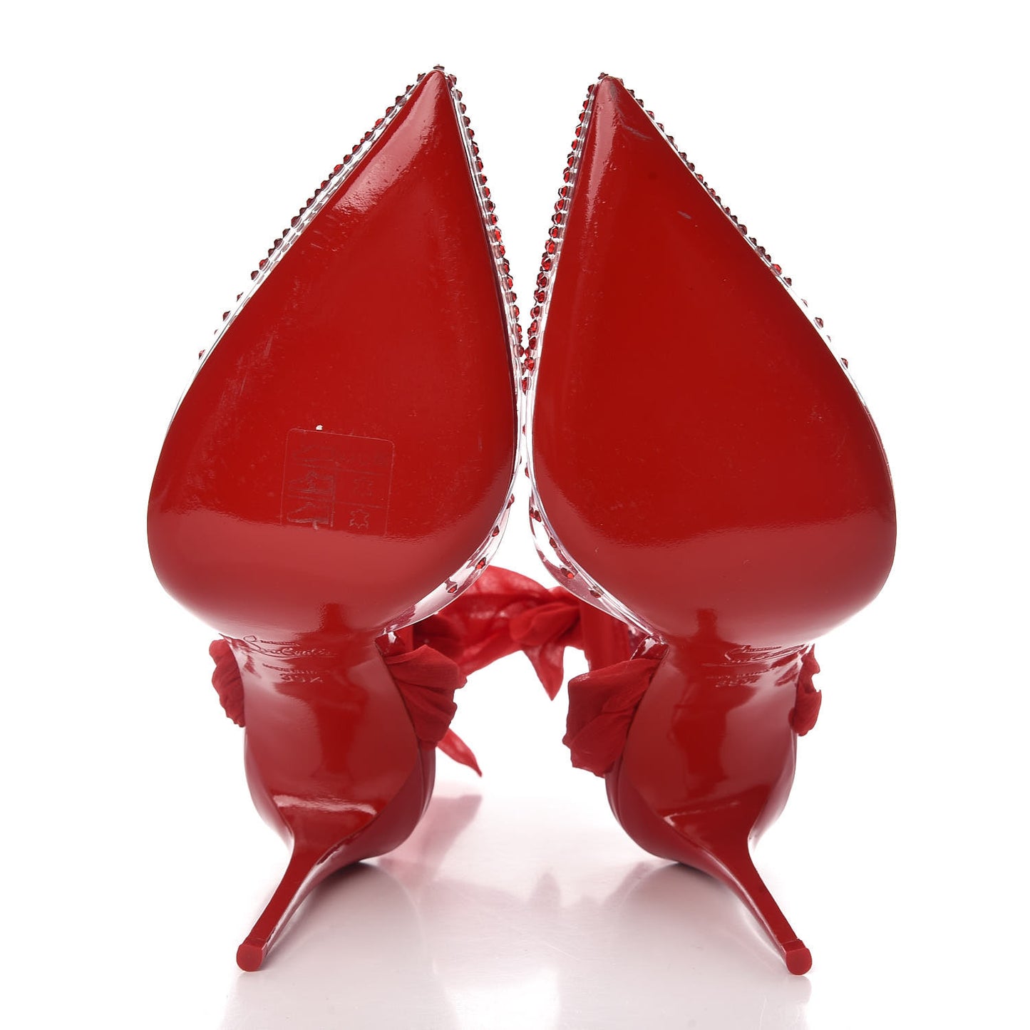 Crystal PVC Chiffon Miragirl 100 Pumps 39.5 Red