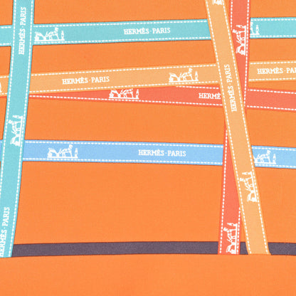 Hermes Silk Bolduc Pocket Square Scarf 2 of 4
