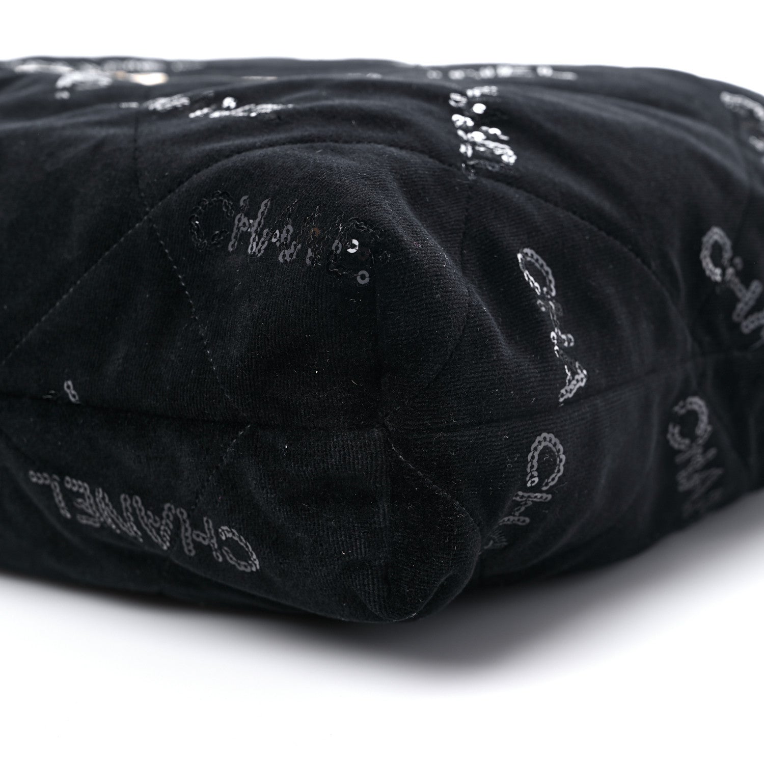 Chanel Velvet Sequin Quilted Chanel 22 Black 9 of 10