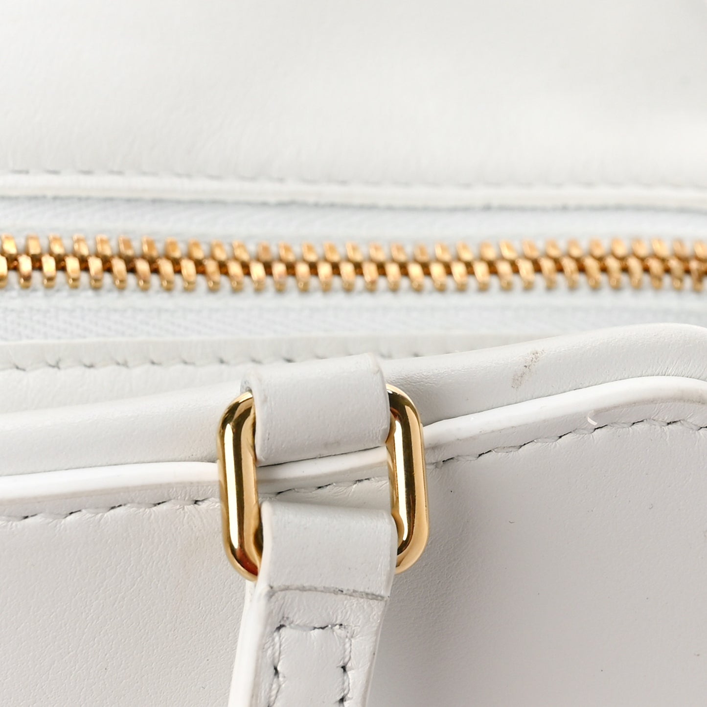 Smooth Calfskin Cuir Triomphe Folded Cube Bag Arctic White