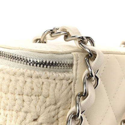Chanel Lambskin Crochet Quilted Small Vanity Case With Chain White 12 of 13