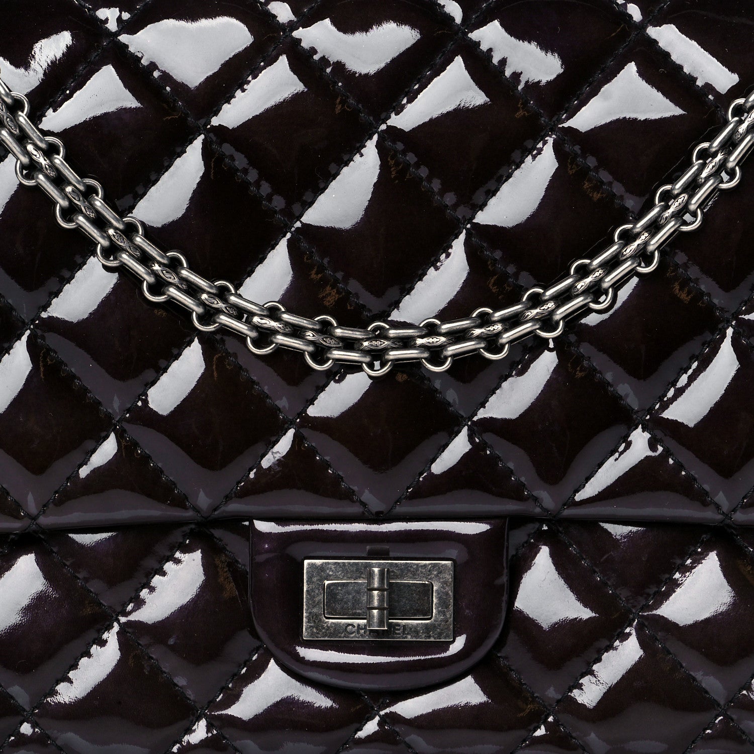 Chanel Patent Quilted 2.55 Reissue 226 Flap Deep Purple 7 of 10