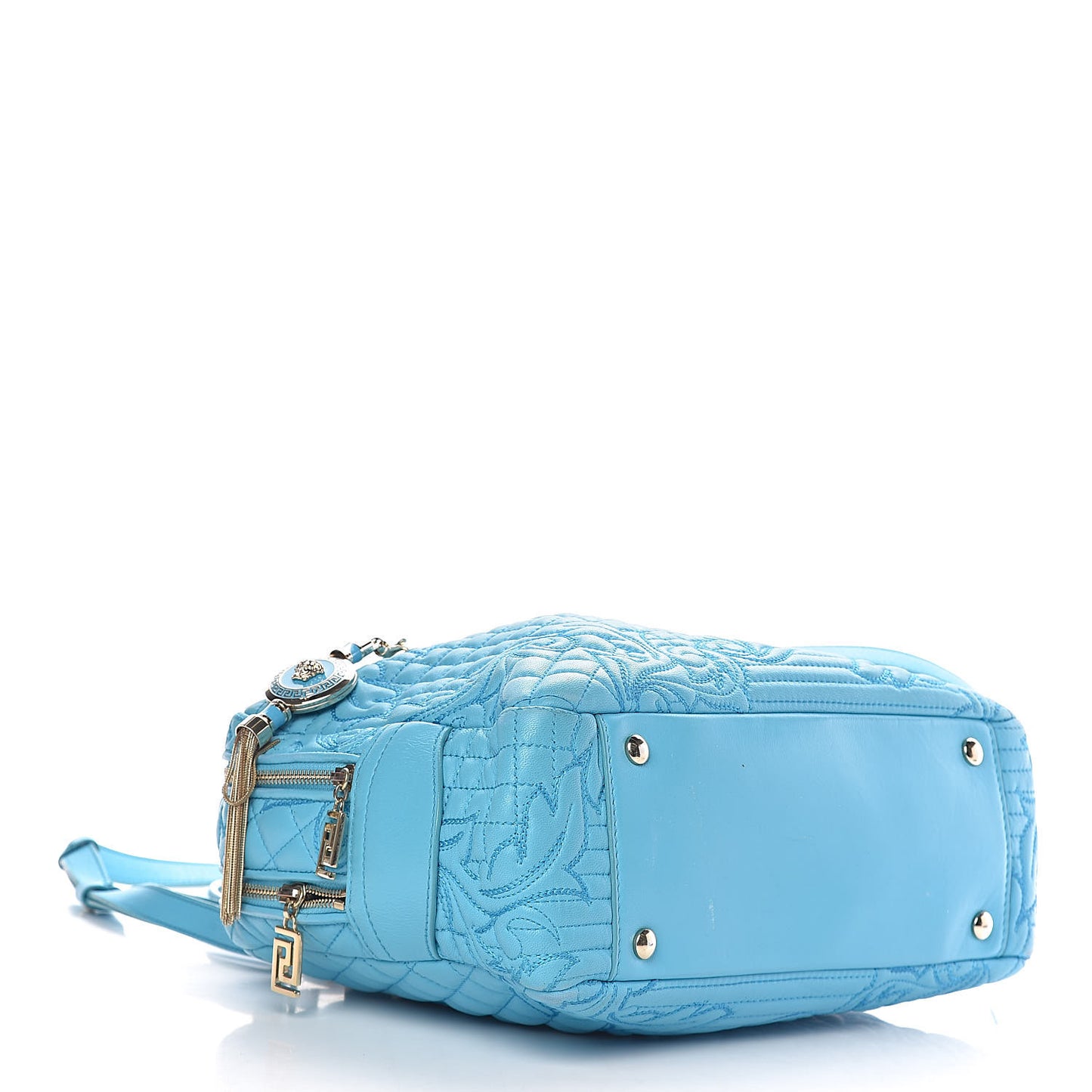 Barocco Quilted Nappa Vanitas Demetra Bag Blue