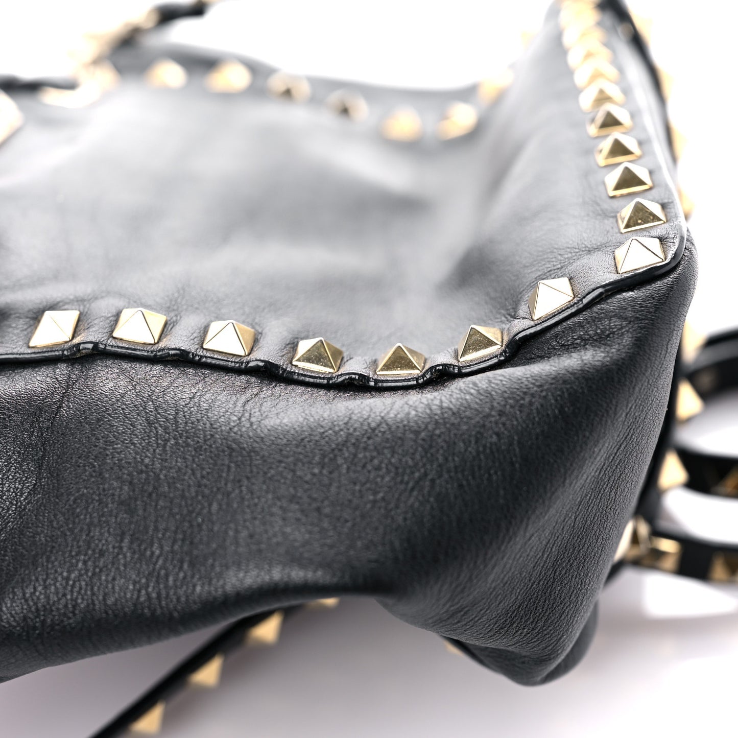 Vitello Mini Rockstud Tote Black