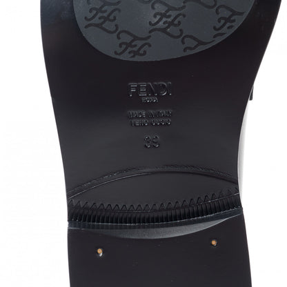 Fendi Calfskin Karligraphy Loafers 39 Black 6 of 7