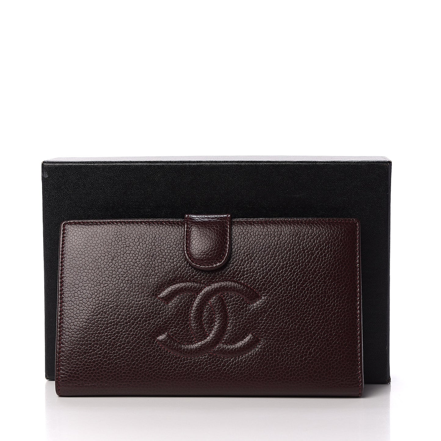 Caviar Timeless CC French Wallet Dark Bordeaux