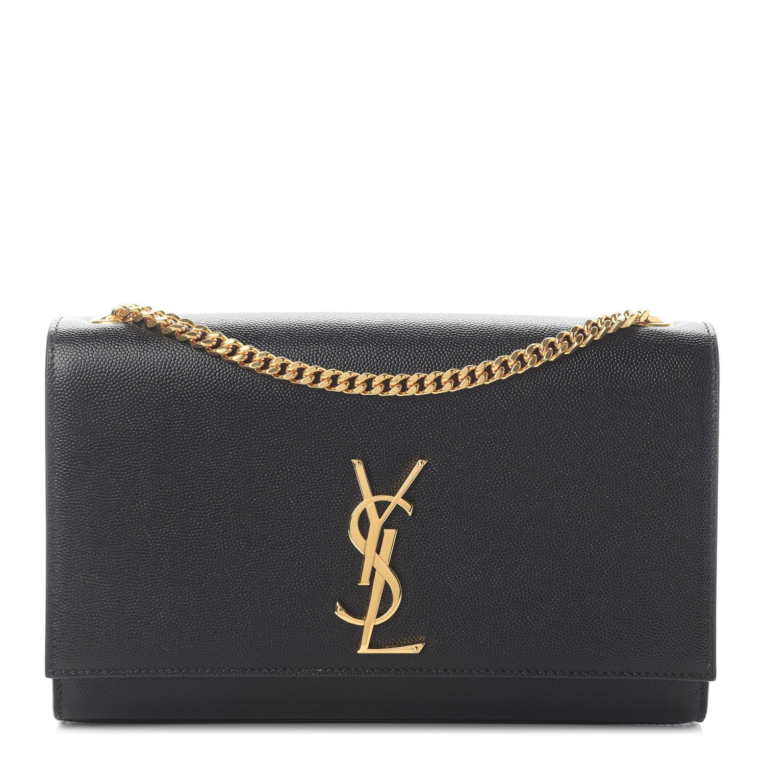 Saint Laurent Grain De Poudre Medium Classic Monogram Kate Satchel Black 1 of 8