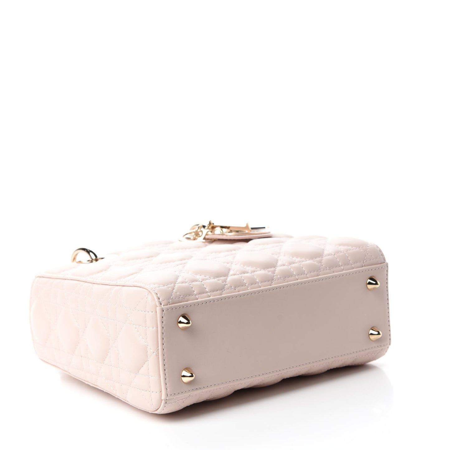 Lambskin Cannage Small Lady Dior Rose Poudre