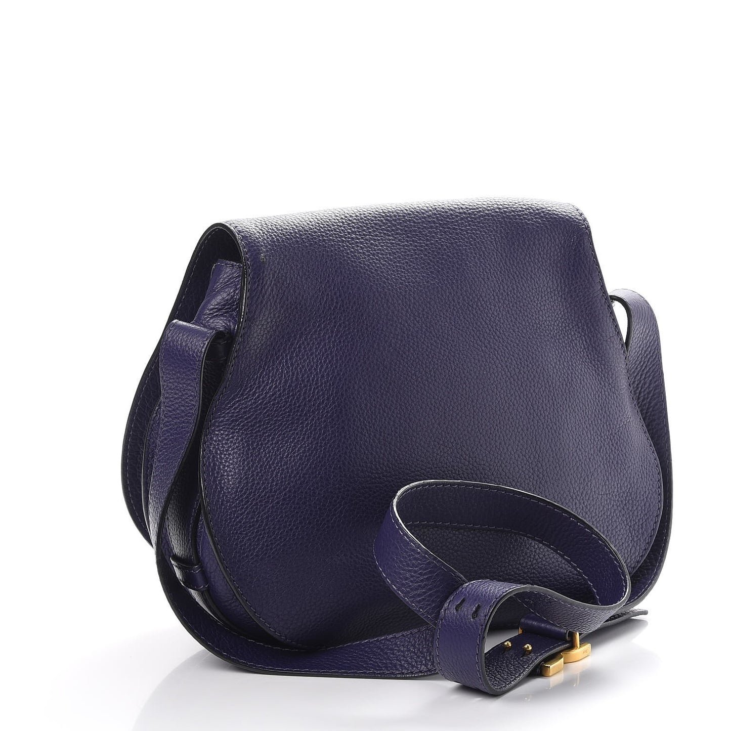 Grained Calfskin Medium Marcie Saddle Bag Storm Blue