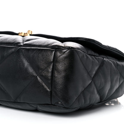 Chanel Lambskin Quilted Maxi Chanel 19 Flap Black 9 of 10