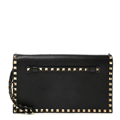 Valentino Garavani Nappa Rockstud Wristlet Clutch Black 1 of 10