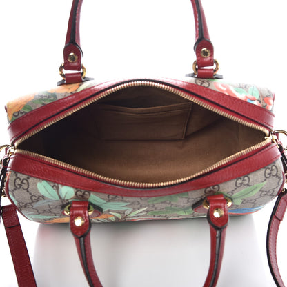 Gucci GG Supreme Monogram Tian Small Boston Beige Multicolor Red 5 of 7