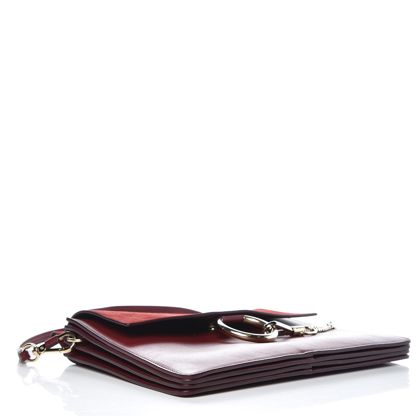 Calfskin Suede Medium Faye Shoulder Bag Plum Purple
