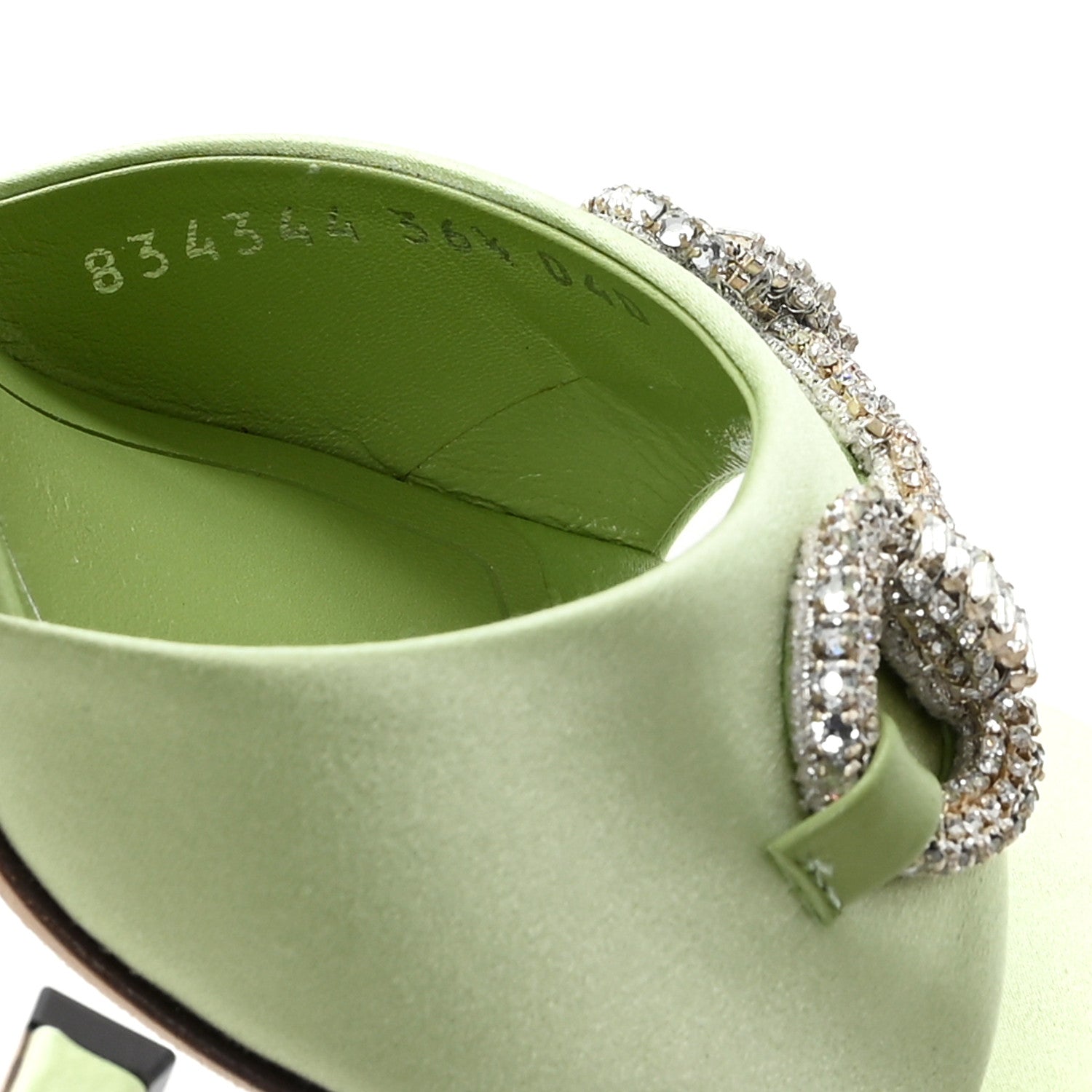 Gucci Satin Crystal Horsebit Sandal Pumps 36.5 9 of 10