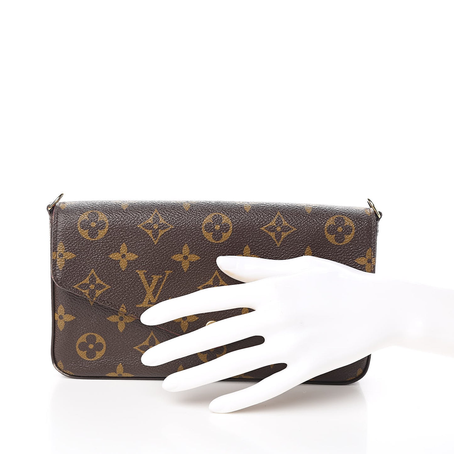Monogram Pochette Felicie Chain Wallet Fuchsia