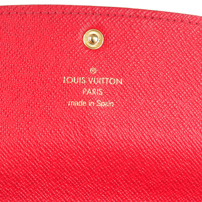 Louis Vuitton Damier Ebene Emilie Wallet Red 6 of 8