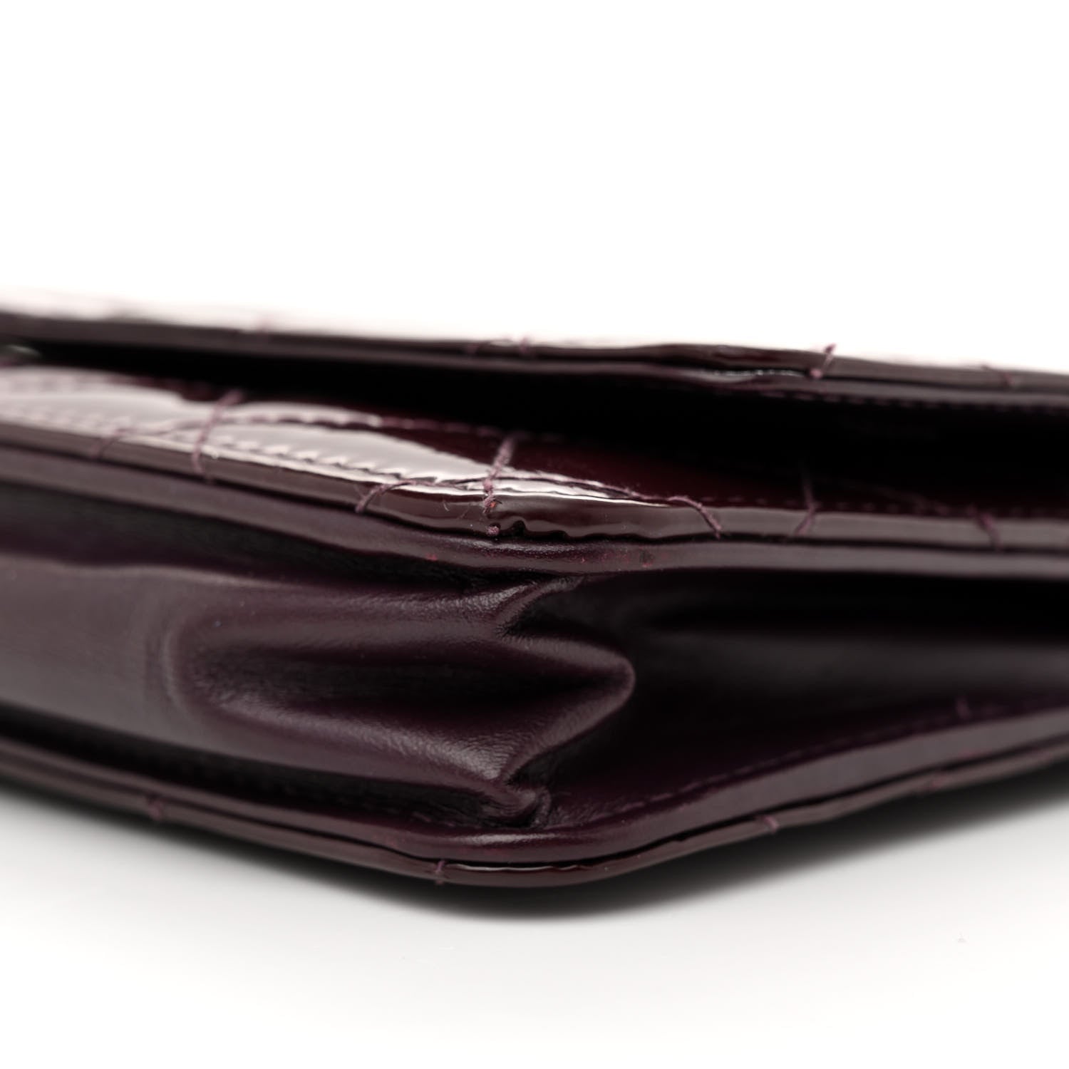 Chanel Patent Quilted Wallet On Chain WOC Purple 10 of 12