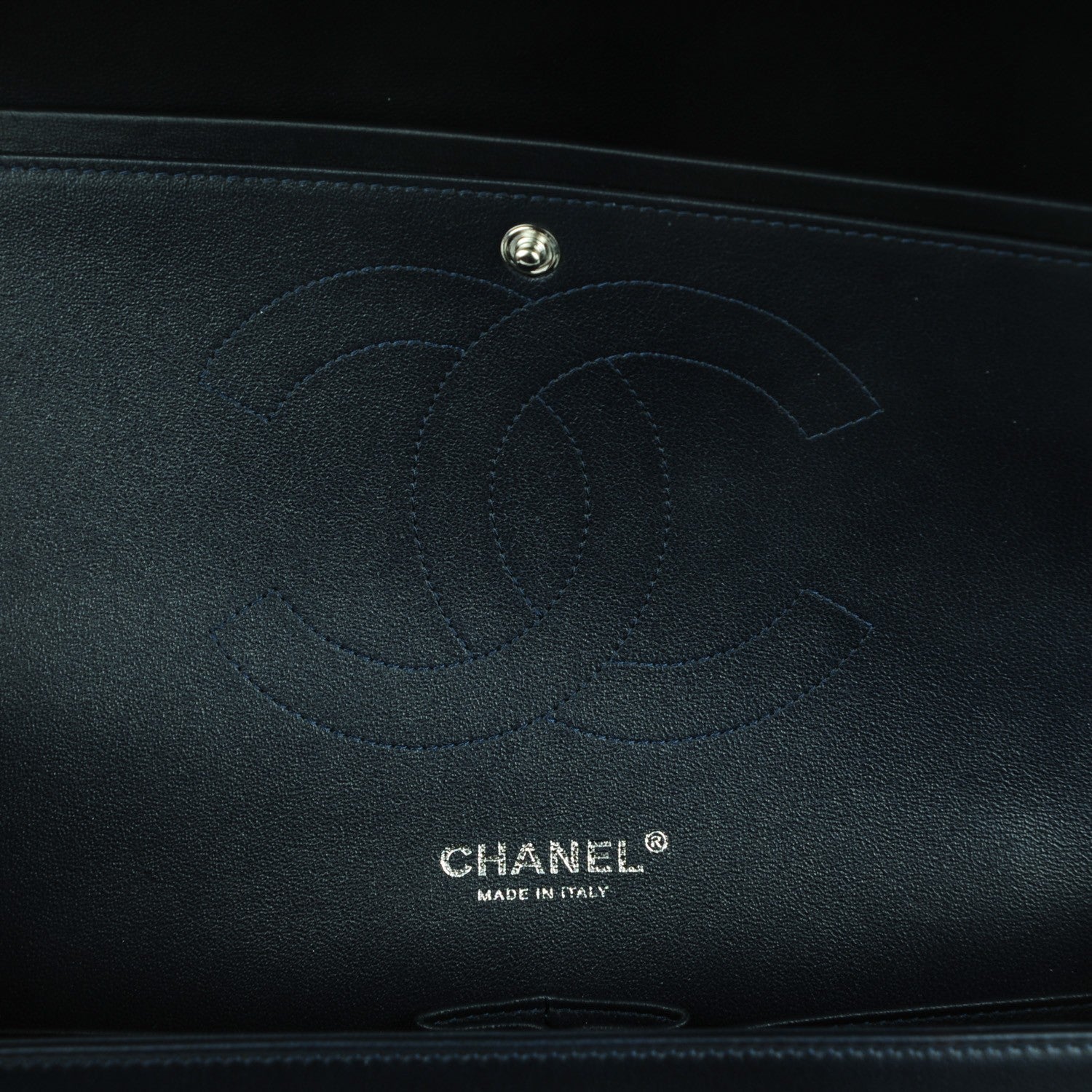 Chanel Lambskin Quilted Jumbo Double Flap Dark Navy Blue 7 of 8