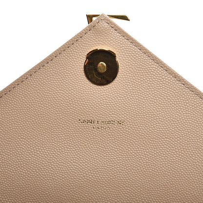 Saint Laurent Grain De Poudre Matelasse Chevron Large Monogram Satchel Dark Beige 8 of 8
