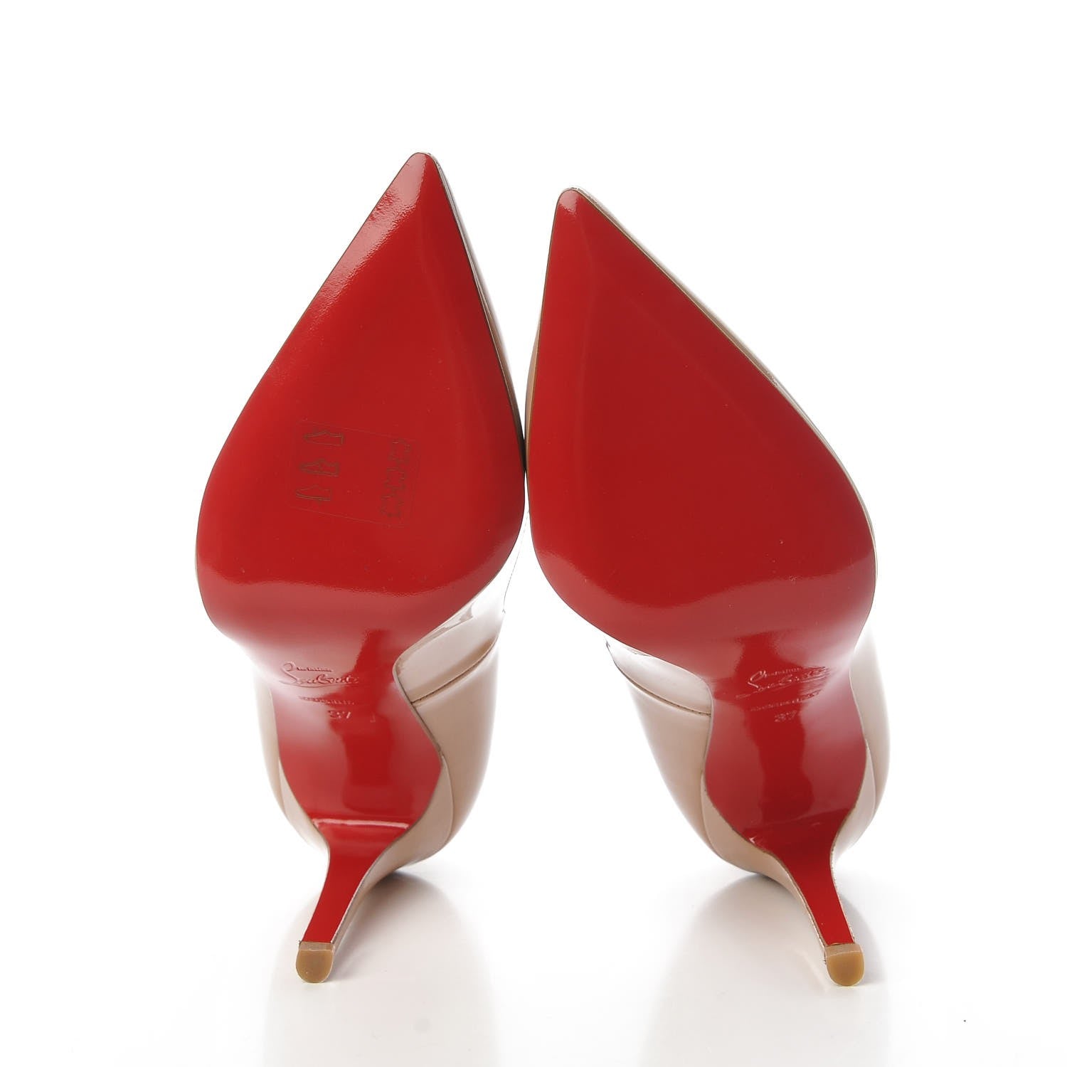 Christian Louboutin Patent Pigalle 100 Pumps 37 Nude 5 of 8