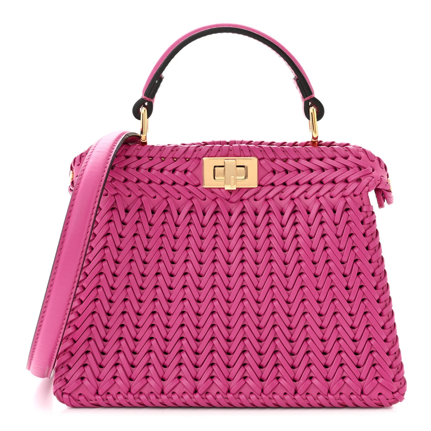 Vitello King Shiny Nappa Intreccio Petite Peekaboo I SEE U Satchel Ciclamino Pilar