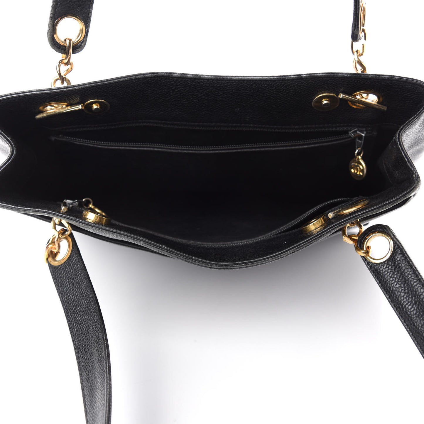 Caviar Flap Shoulder Bag Black