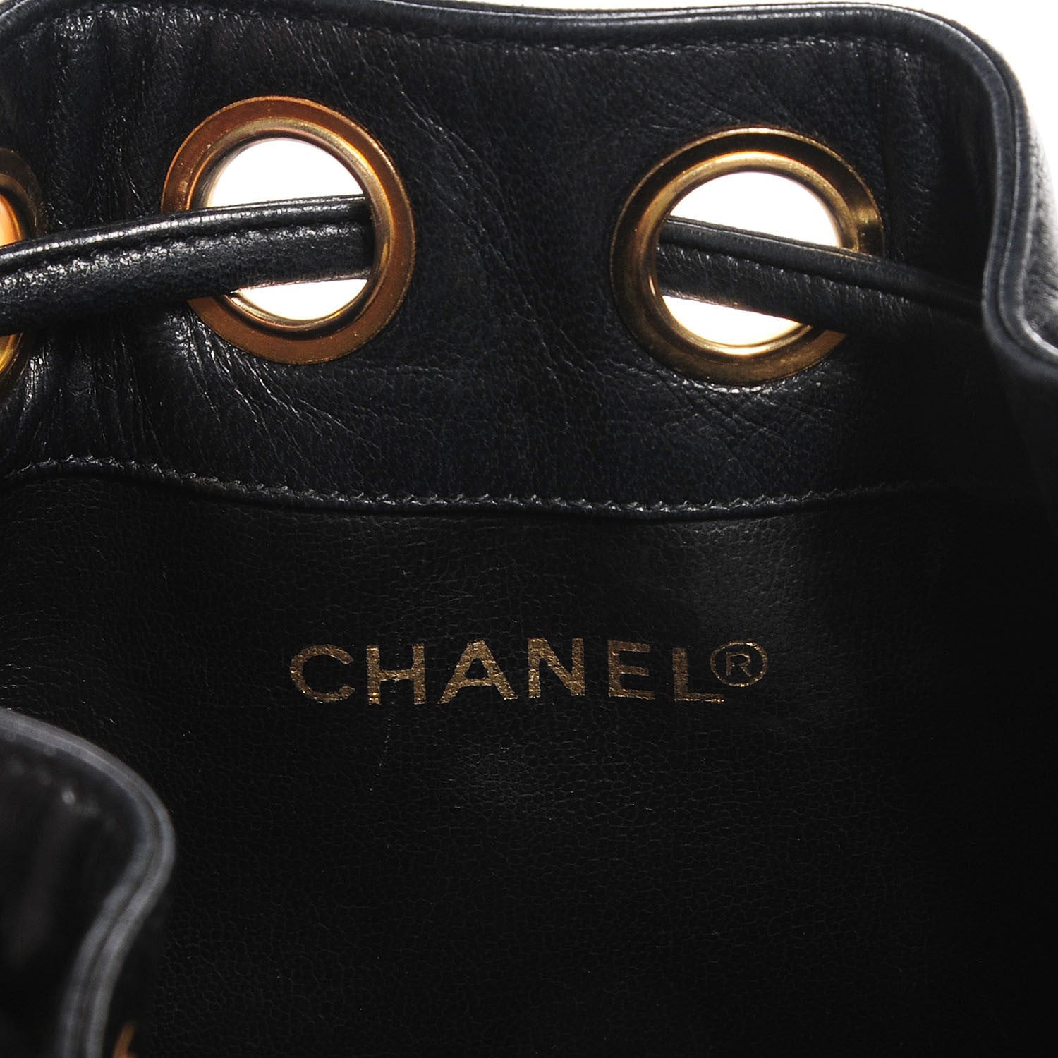 Chanel Lambskin CC Drawstring Bag Black 6 of 8