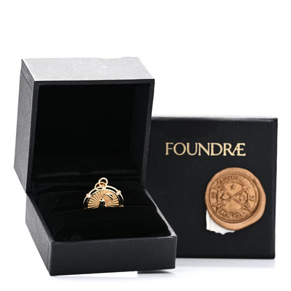 Foundrae 18K Yellow Gold Diamond Pear Medallion Pendant 4 of 4