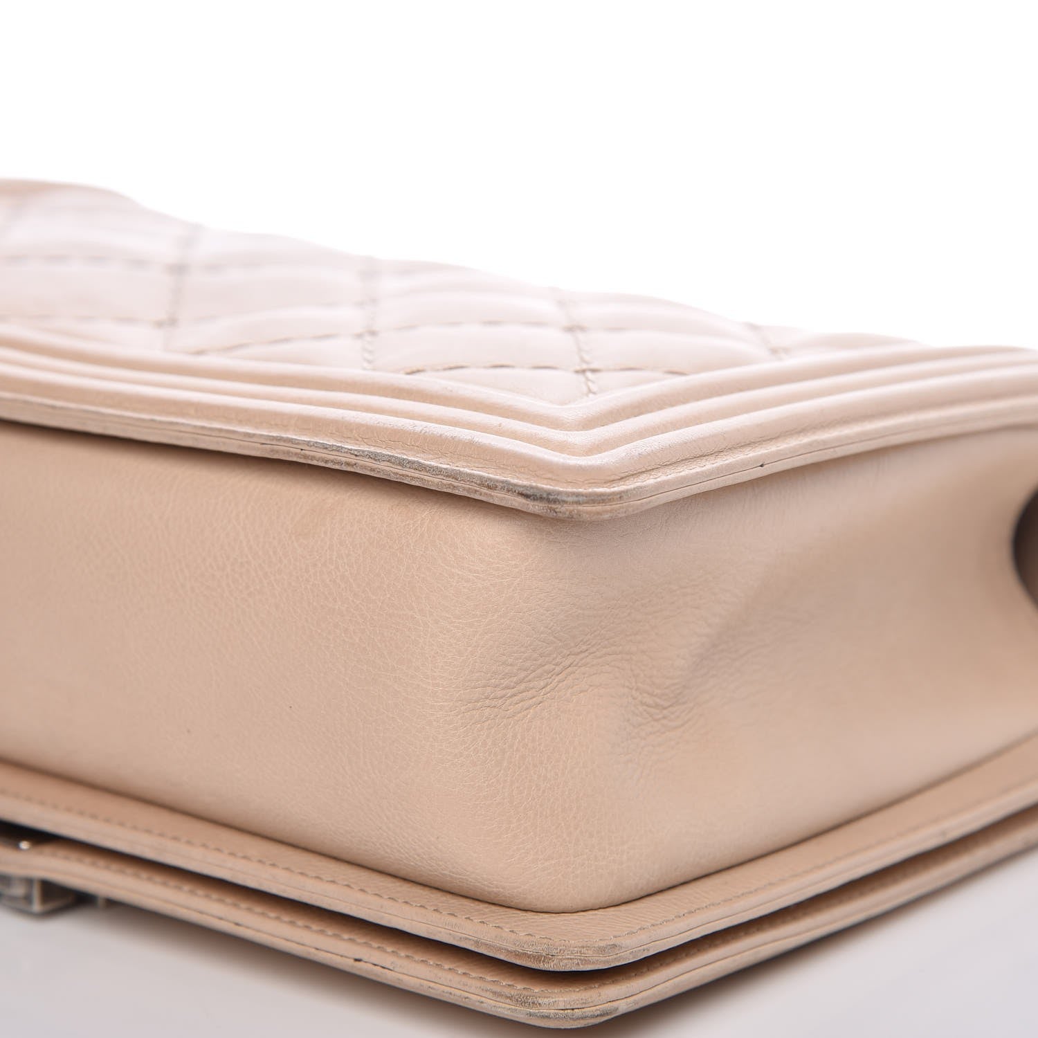 Chanel Calfskin Quilted Double Stitch New Medium Boy Flap Beige 13 of 16