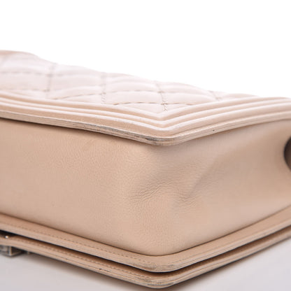 Chanel Calfskin Quilted Double Stitch New Medium Boy Flap Beige 13 of 16