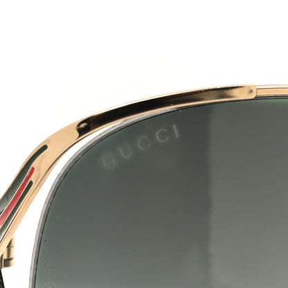 Gucci Metal Oversized Round Frame GG0225S Sunglasses Gold 5 of 7
