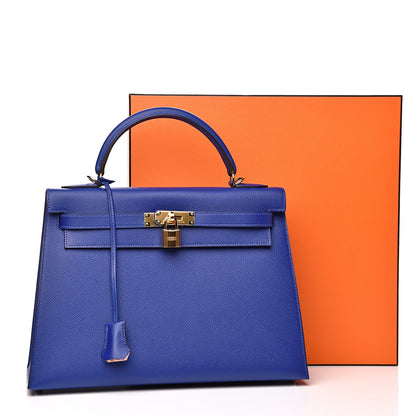 Hermes Epsom Horseshoe Kelly Sellier 32 Bleu Electrique Rose Sakura 31 of 31