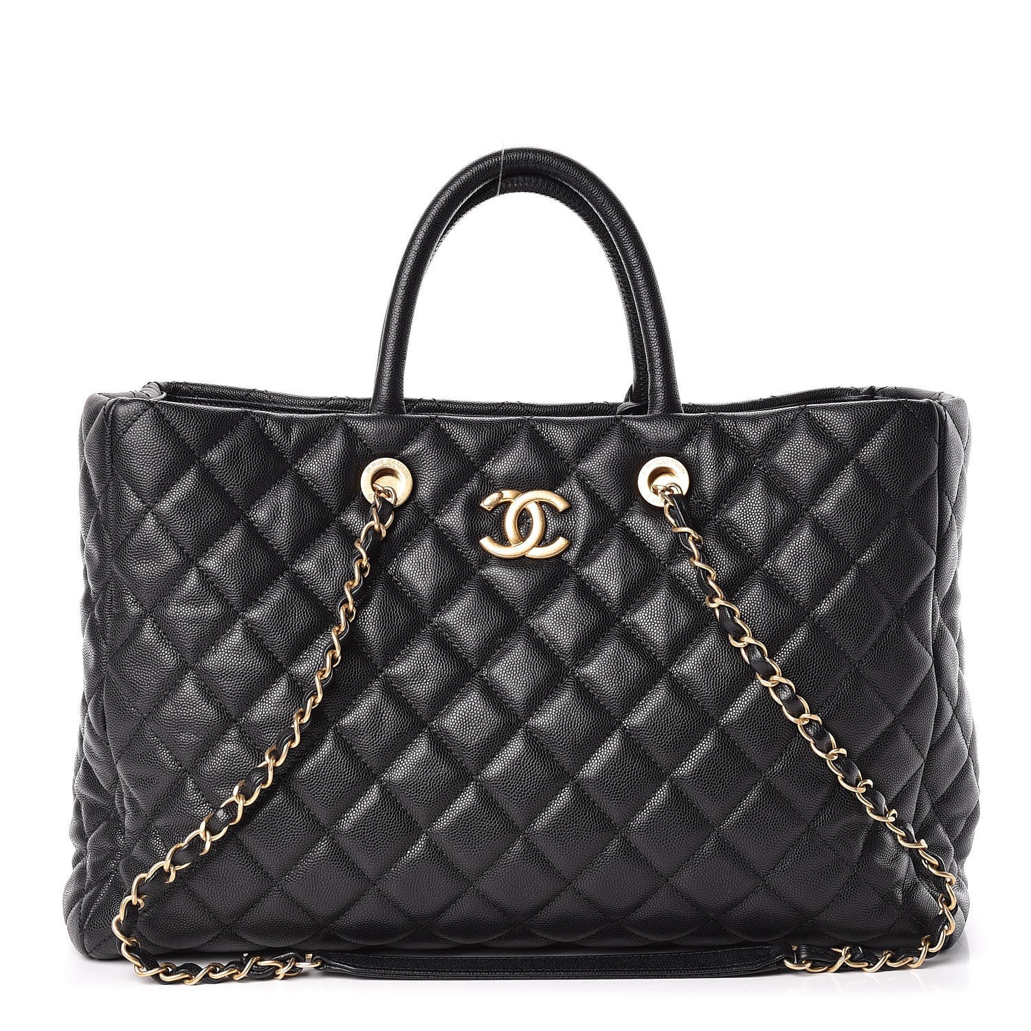 Chanel Caviar Quilted Large Coco Handle Shopping Tote Black 1 of 14