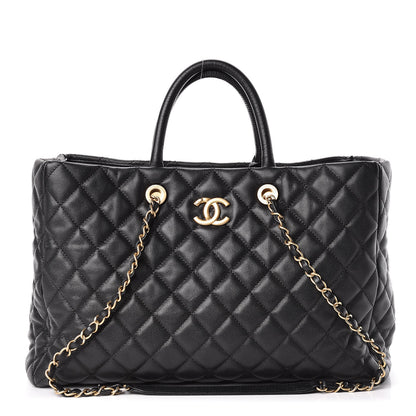 Chanel Caviar Quilted Large Coco Handle Shopping Tote Black 1 of 14