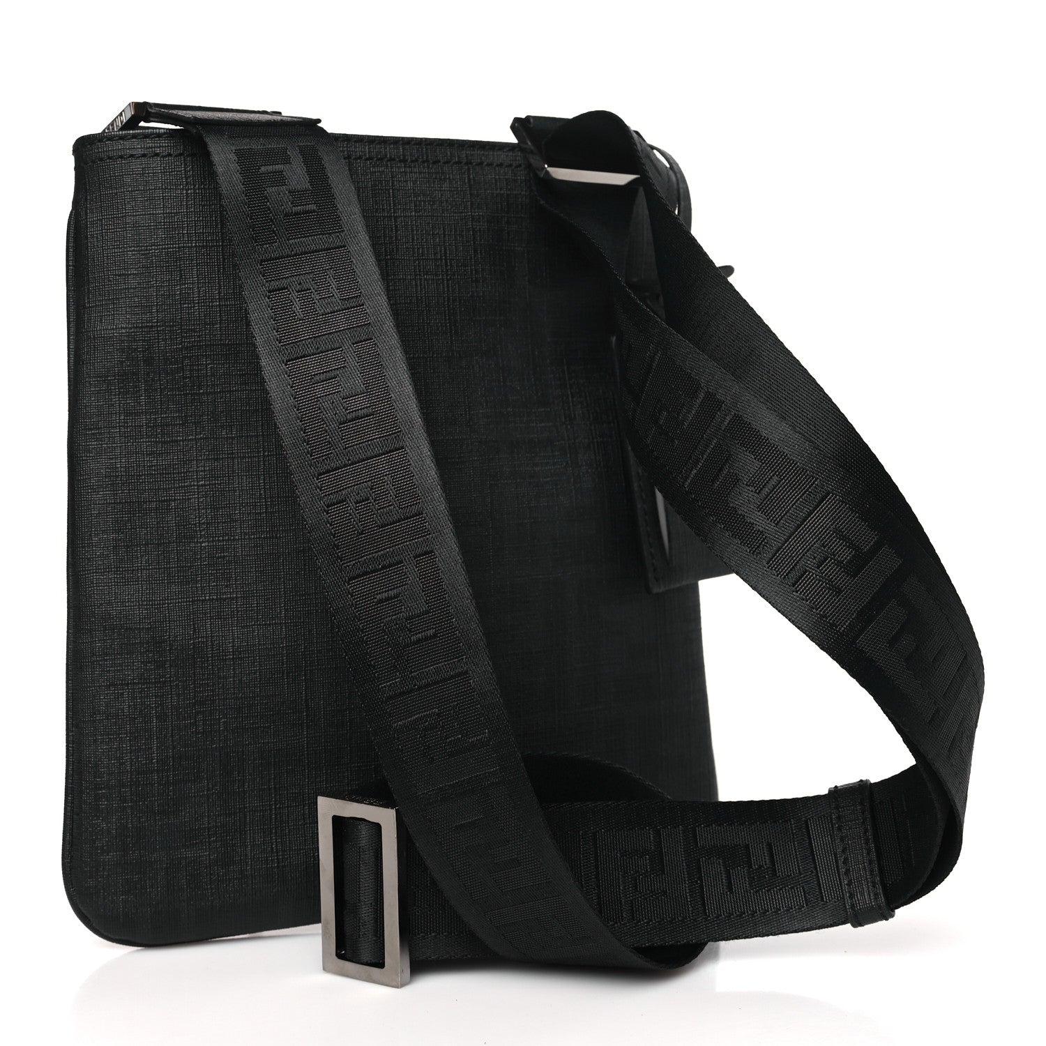 Fendi Zucca Spalmati Messenger Bag Black 3 of 10