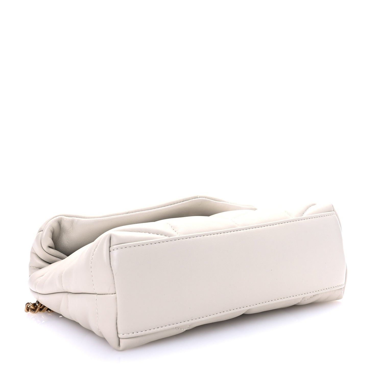 Lambskin Quilted Toy Loulou Puffer Monogram Chain Satchel Crema Soft