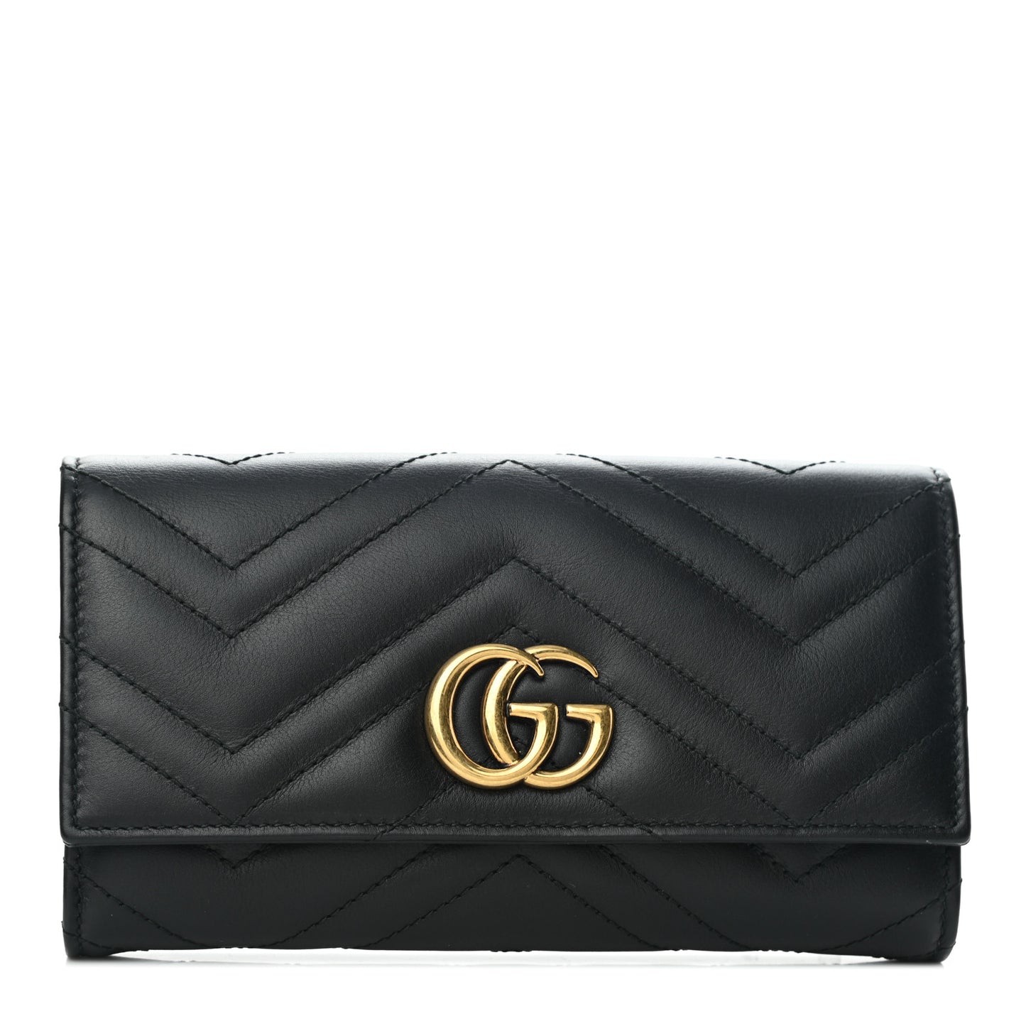 Calfskin Matelasse GG Marmont Continental Wallet Black