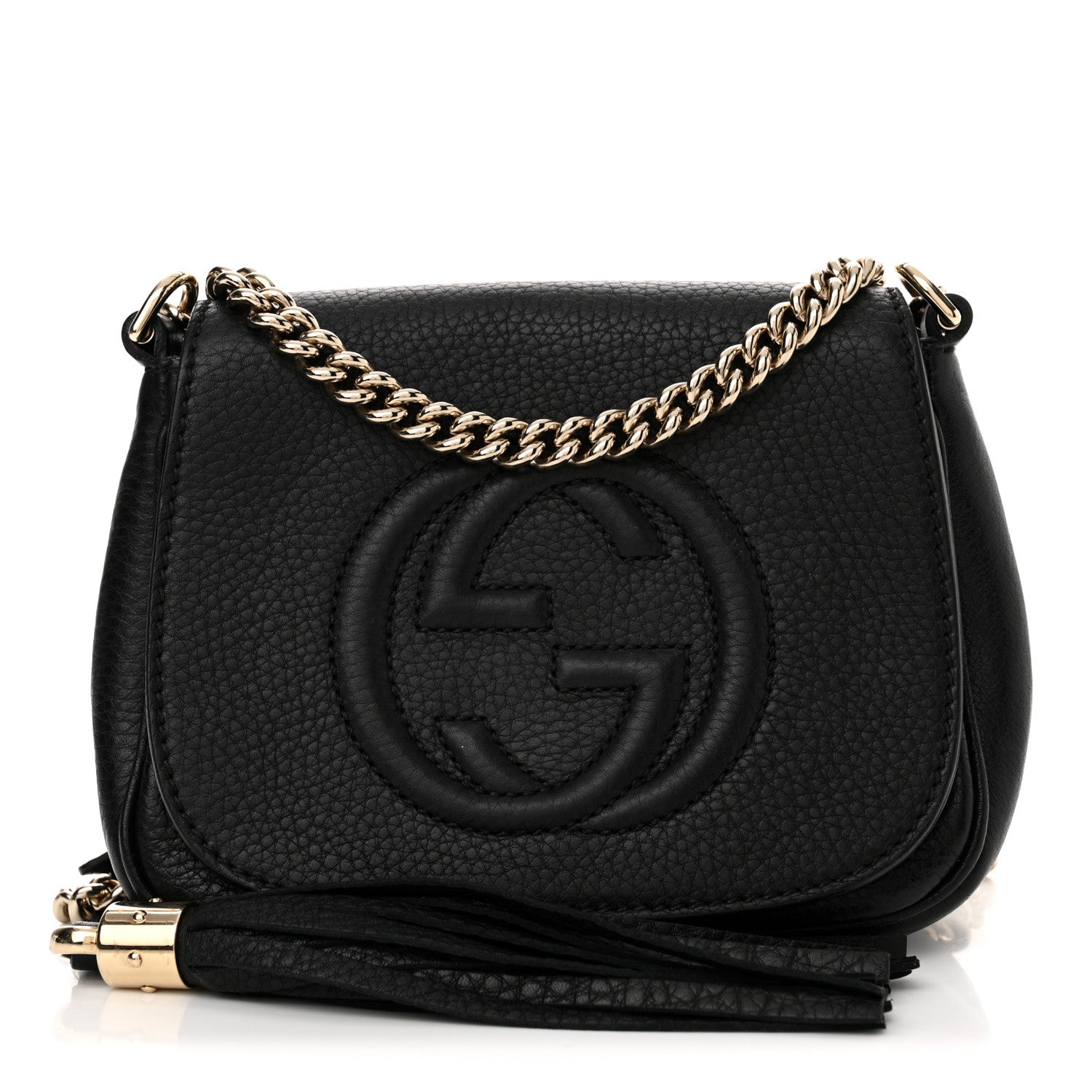 Gucci Pebbled Calfskin Small Soho Flap Crossbody Black 1 of 11