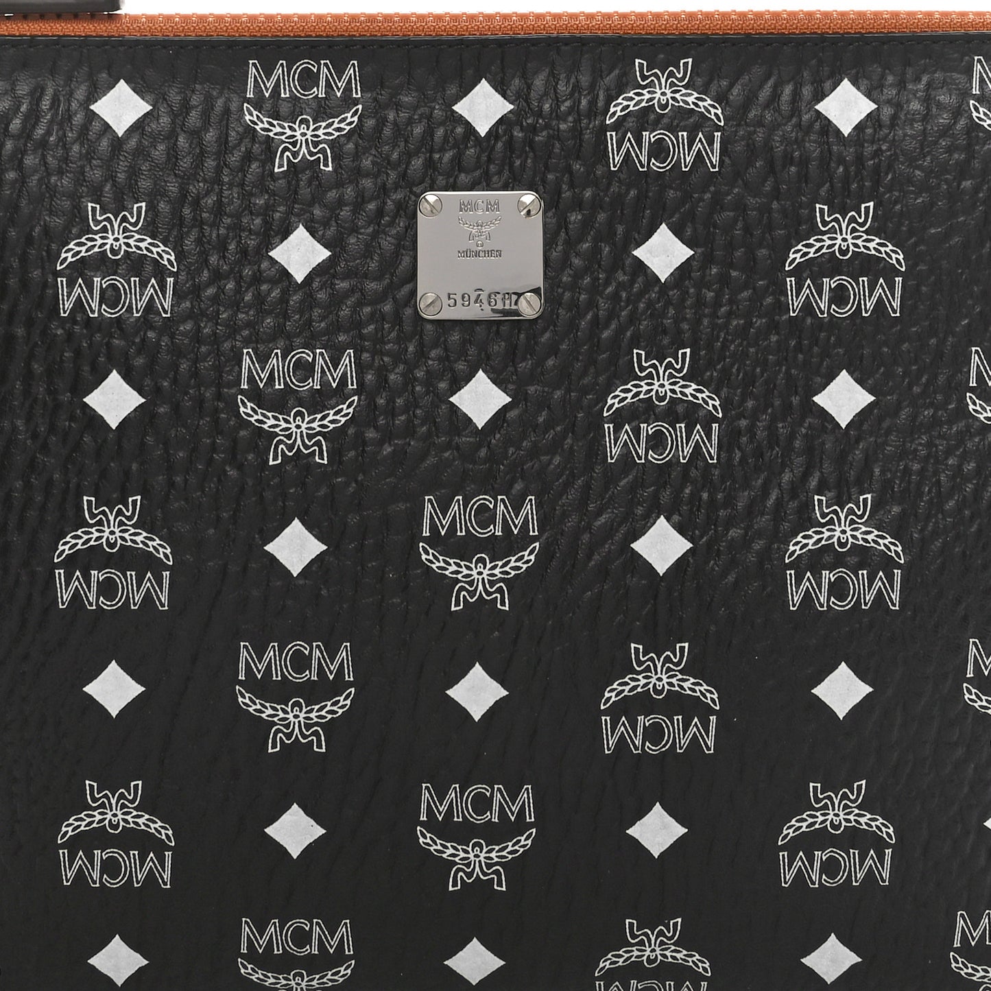 Visetos Medium Stark Wristlet Pouch Black Cognac